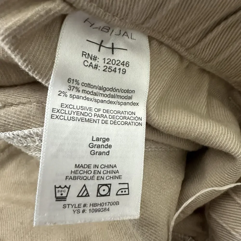 Habitual Pants Womens Large Beige Khaki Cargo Wide Leg Baggy Minimalist - Picture 7 of 13